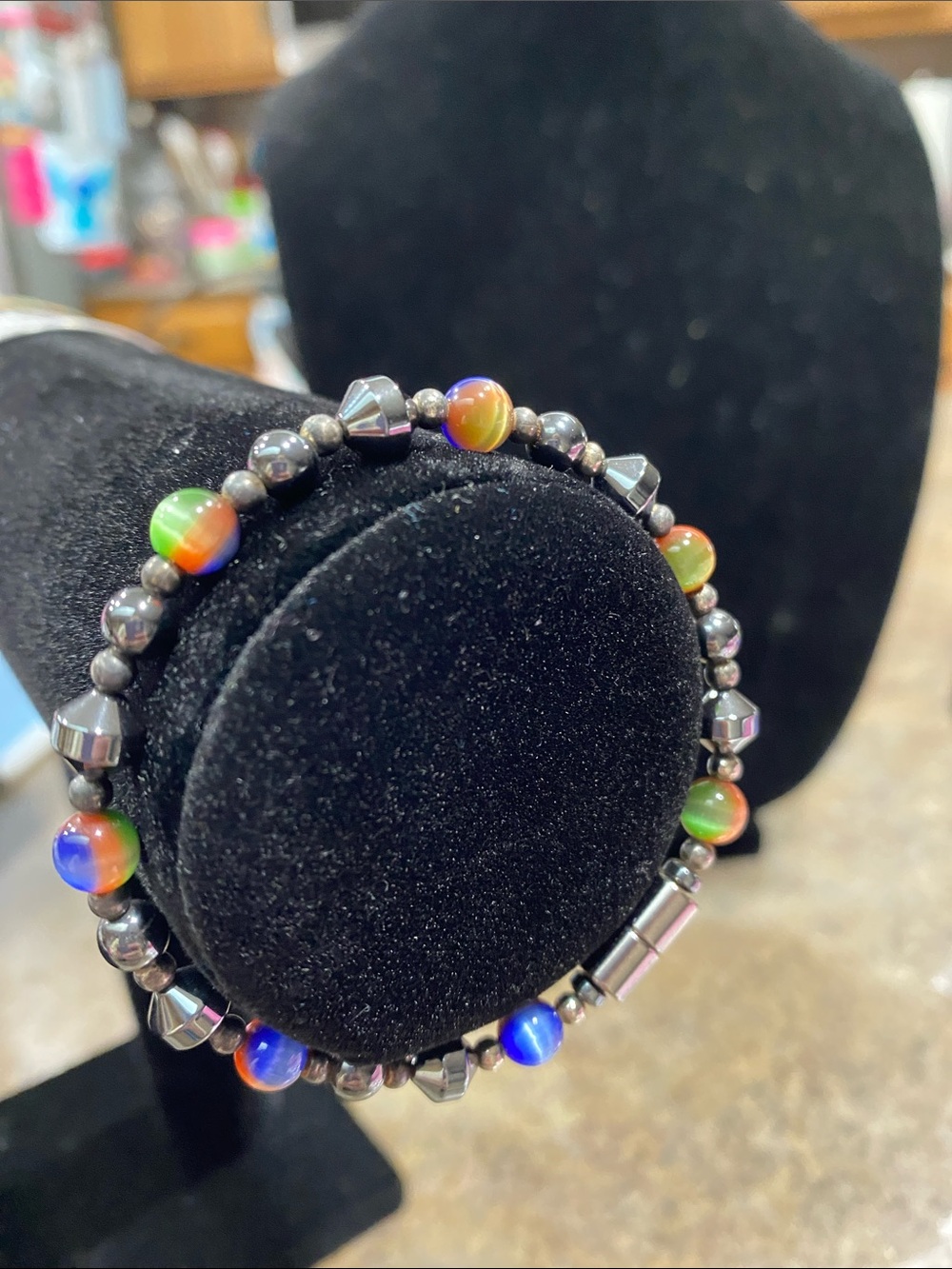 Multicolor Beaded Stretch Magnetic  Bracelet - Women Jewelry